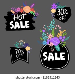 Sale. Hand drawn word tag