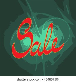 Sale Hand lettering Design Template. Typography Vector abstract Background. Handmade calligraphy.