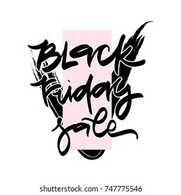 Sale Hand lettering Design Template. Black friday sale. Typography Vector Background. Handmade calligraphy. Brush lettering composition.
