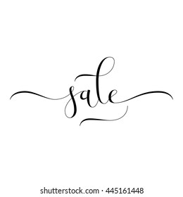 Sale hand lettering, modern calligraphy style. Black hand-drawn letters isolated on white background. Vector illustration.