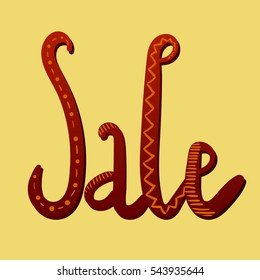 Sale Hand Lettering. Modern Calligraphy. Vector illustration