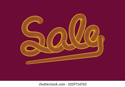 Sale Hand Lettering Sign. 3d Vector Illustration For Promotion Concept. 100% Scalable. Modern Caligraphy.