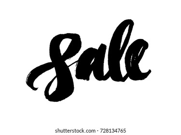 Sale - Handwriting Lettering Word. Black on white. Brush pen style. 