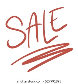 Sale - handwritten inscription promo shares.