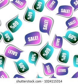 Sale hang tag seamless pattern background. Business flat vector illustration. Business sale label symbol pattern.