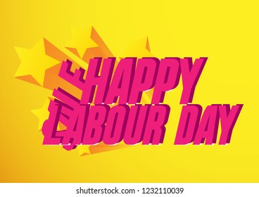 sale happy labour day, greeting card background or banner with party theme. design illustration