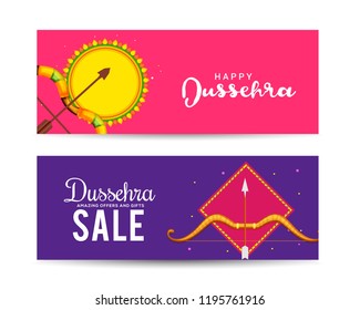 Sale Header Or Sale Banner For Dussehra Celebration.