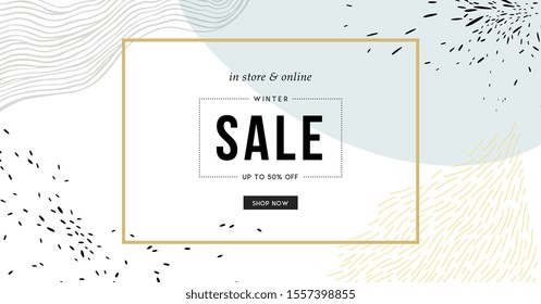 Sale header or banner with space for text on abstract background. Good for website, social media, email, print, ads design and promotional material. Vector illustration.