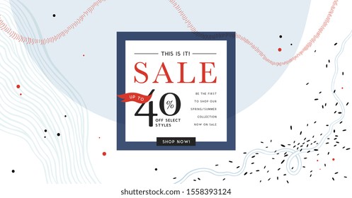 Sale header or banner with space for text on abstract background. Good for website, social media, email, print, ads design and promotional material. Vector illustration.