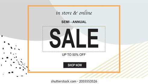 Sale header or banner with space for text on abstract background. Good for website, social media, email, print, ads design and promotional material. Vector illustration.