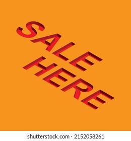 Sale Here text on orange background