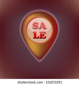 Sale here vector button  tag