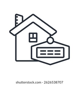 for sale home icon. vector.Editable stroke.linear style sign for use web design,logo.Symbol illustration.