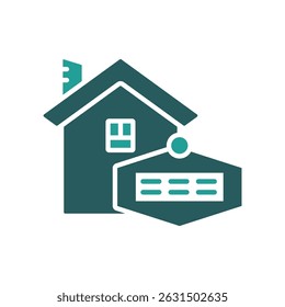for sale home icon. vector.Editable stroke.linear style sign for use web design,logo.Symbol illustration.