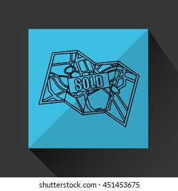 sale house home sold business isolated, vector illustration