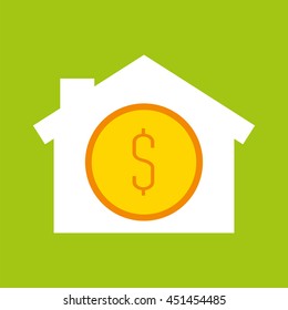 sale house home sold business isolated, vector illustration
