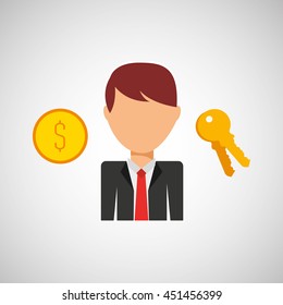 sale house home sold business isolated, vector illustration