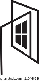 for sale house window outline icon logo