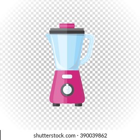 Sale of household appliances. Electronic device red mixer, blender. Mixer logo in flat style. Blender isolated, smoothie food processor, juicer