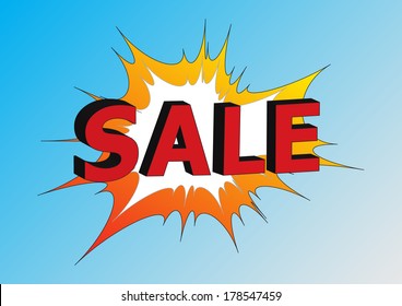 Sale icon Comic Speech Bubble, Cartoon 