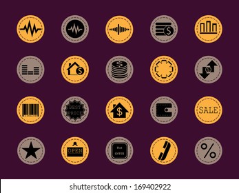 sale icon of computer web design and office