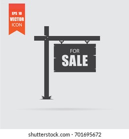Sale icon in flat style isolated on grey background. For your design, logo. Vector illustration.