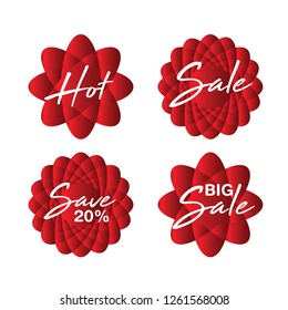 Sale icon, flower vector, sticker, label, buttons, tags, promotion banner, marketing, Design elements for business