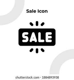 Sale Icon with Glyph Style, Vector Editable 