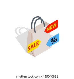 Sale icon in isometric 3d style isolated on white background. Development symbol