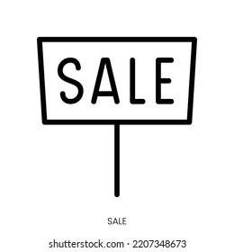 sale icon. Line Art Style Design Isolated On White Background
