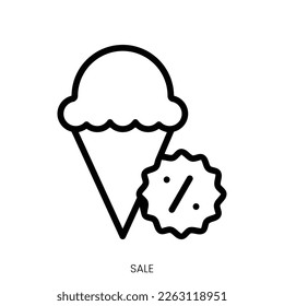 sale icon. Line Art Style Design Isolated On White Background