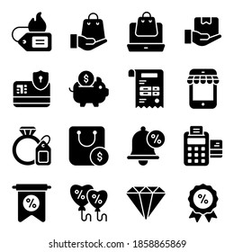 Sale icon line filled style design set, Black Friday shopping commerce market store shop, 