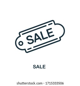 Sale icon. Line style simple element from e-commerce icons collection. Pixel perfect simple sale icon for web design, apps, software, print usage.
