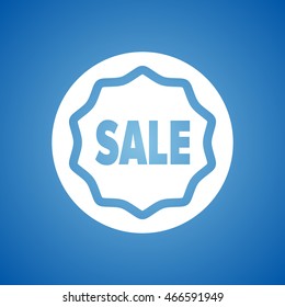 Sale Icon on blue color. 