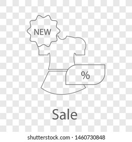 Sale icon on transparency background. Flat style vector illustration.