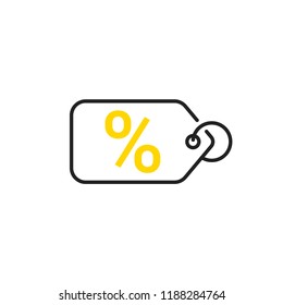 Sale icon. Price tag with a percent sign. Vector