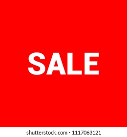 Sale icon in red background, vector illustration