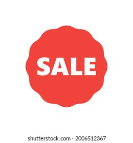 Sale icon in red colour . Vector illustration.