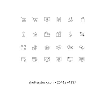 Sale icon set, design, vector illustration