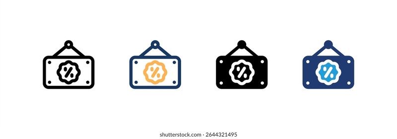 Conjunto de iconos de venta colección de estilo múltiple. Ilustración vectorial.