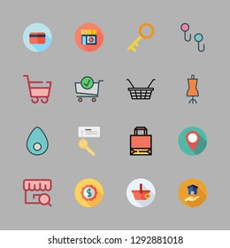 sale icon set. vector set about label, real estate, hanger and pin icons set.