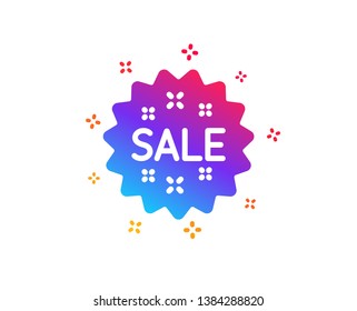 Sale icon. Shopping discount sign. Clearance symbol. Dynamic shapes. Gradient design sale icon. Classic style. Vector