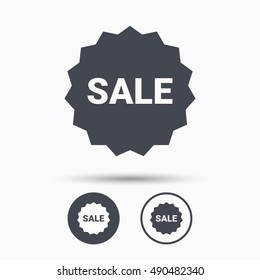 Sale icon. Special offer star sign.