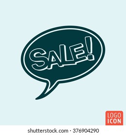Sale icon. Sale speech bubble icon isolated minimal design. Vector illustration.