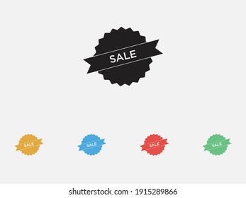 Sale icon. Sale stamp. Vector illustration icon. Set of colorful flat design icons