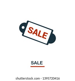 Sale icon in two colors. Creative black and red design from e-commerce icons collection. Pixel perfect simple sale icon for web design, apps, software, print usage.