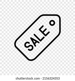 Icono de venta, vector. Diseño plano. Cuadrícula transparente.