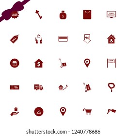 sale icon. sale vector icons set shopping bag, sale tag, sale shopping cart and necklace