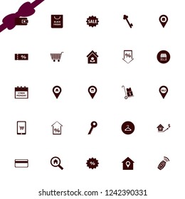 sale icon. sale vector icons set store location, key, hanger and sale ticket