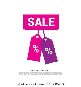 Sale icon. Vector tags. Flat icon. Sale labels